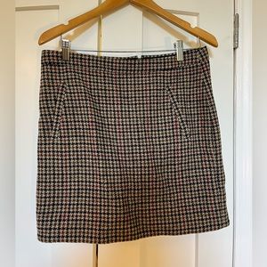 J Crew Retro Houndstooth Mini Skirt Size 6